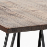 kitchen bar set industrial wood coffee table 60x60cm 4 stools mason noix 