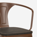 set of 4 stools industrial wood metal coffee table 60x60cm mason wood 