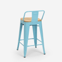 set 4 stools industrial coffee table 60x60cm mason noix steel top light 