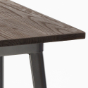 high wooden coffee table set 60x60cm 4 stools industrial metal bruck 
