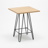 set bar kitchen 4 stools wood high table industrial 60x60cm oudin Catalog