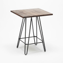 industrial coffee table set 60x60cm 4 stools wood metal oudin noix Catalog