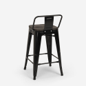 industrial bar set 4 stools coffee table 60x60cm wood metal peaky 