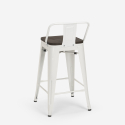 set of 4 stools wood metal industrial coffee table 60x60cm peaky white 