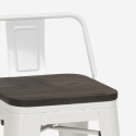 set of 4 stools wood metal industrial coffee table 60x60cm peaky white 