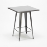 industrial metal coffee table set 60x60cm 4 stools wood bucket steel 