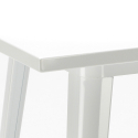 bar set 4 industrial stools coffee table 60x60cm white bucket steel white 