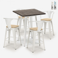 high bar table set kitchen 60x60cm 4 stools bruck white top light Promotion