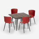 square table set 80x80cm industrial design 4 chairs anvil Price