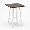 bar table set 60x60cm industrial design 4 stools rough white 