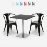 set 2 chairs Lix coffee table 70x70cm horeca bar restaurants starter silver Discounts