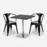 set 2 chairs coffee table 70x70cm horeca bar restaurants starter silver Price