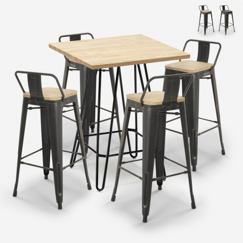 set of 4 vintage Lix stools 60x60cm high bar table industrial rhodes Promotion