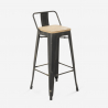 set of 4 wooden metal stools vintage high bar table 60x60cm axel black Catalog