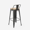set of 4 wooden metal stools vintage high bar table 60x60cm axel black Bulk Discounts