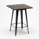 Set of 4 Vintage Axel Black Metal Wood Bar Stools with High Table 60x60cm Price