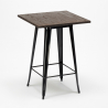Set of 4 Vintage Axel Black Metal Wood Bar Stools with High Table 60x60cm Price