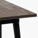 set of 4 wooden metal stools vintage high bar table 60x60cm axel black Buy