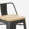 High Bar Table and Stool Set, Wood and Metal, 60x60cm, 4 Vintage Stools, Axel White Choice Of