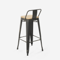 High Bar Table and Stool Set, Wood and Metal, 60x60cm, 4 Vintage Stools, Axel White Bulk Discounts