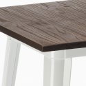 High Bar Table and Stool Set, Wood and Metal, 60x60cm, 4 Vintage Stools, Axel White Cost