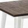 High Bar Table and Stool Set, Wood and Metal, 60x60cm, 4 Vintage Stools, Axel White Cost
