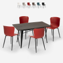 dining table set 120x60cm Lix industrial design 4 chairs ruler Offers