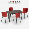 dining table set 120x60cm industrial design 4 chairs ruler Offers