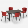 dining table set 120x60cm industrial design 4 chairs ruler Characteristics