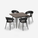 square table set 80x80cm industrial 4 chairs modern design reeve Price
