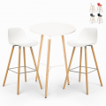 Round table set 60cm 2 stools Scandinavian design Ojala Light Promotion