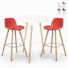Round table set 60cm 2 stools Scandinavian design Ojala Light Sale