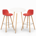 Round table set 60cm 2 stools Scandinavian design Ojala Light Model
