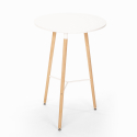 Round table set 60cm 2 stools Scandinavian design Ojala Light 