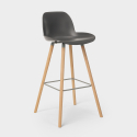Set 2 design stools high table 60cm round black Ojala Dark Cost
