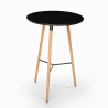 Set 2 design stools high table 60cm round black Ojala Dark 