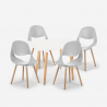 Set of 4 white square table chairs 80x80cm Scandinavian design Dax Light Bulk Discounts