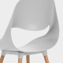 Set of 4 white square table chairs 80x80cm Scandinavian design Dax Light Cheap