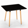 Black 80x80cm square table set 4 chairs Scandinavian design Dax Dark 