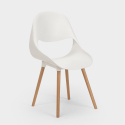 Set white round table 100cm Scandinavian design 4 chairs Midlan Light Choice Of
