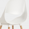 Set white round table 100cm Scandinavian design 4 chairs Midlan Light Measures