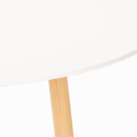 Set white round table 100cm Scandinavian design 4 chairs Midlan Light 