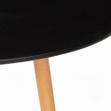 Set 4 chairs design dining table 100cm black round Midlan Dark 