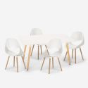 Flocs Light Scandinavian design rectangular table set 80x120cm 4 chairs Discounts