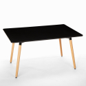 Set 4 chairs Scandinavian design rectangular table 80x120cm Flocs Dark 