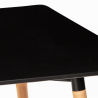 Set 4 chairs Scandinavian design rectangular table 80x120cm Flocs Dark 
