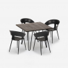 Set 4 chairs modern design table 80x80cm industrial restaurant kitchen Maeve Dark Choice Of