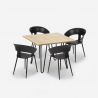 Industrial kitchen table set 80x80cm 4 modern design chairs Maeve Light Price