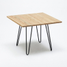 Industrial kitchen table set 80x80cm 4 modern design chairs Maeve Light 
