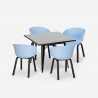 Square table set 80x80cm metal 4 chairs modern design Krust Dark Choice Of